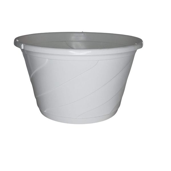 10" Diameter Contempo Swirl Hanging Basket, Green or White, by Landmark Plastics (5, White)