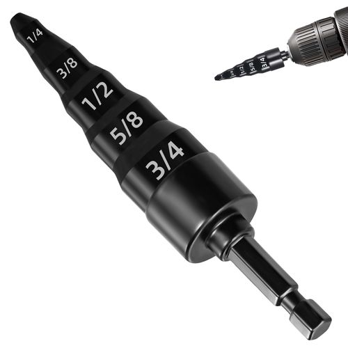 Swedge Tool HVAC: 5 in 1 HVAC Repair Tool with Hex Shank,Air Conditioner Copper Pipe Expander Swaging Drill Set Copper Tubing Tool with 1/4" 3/8" 1/2" 5/8" 3/4" 7/8" Bits