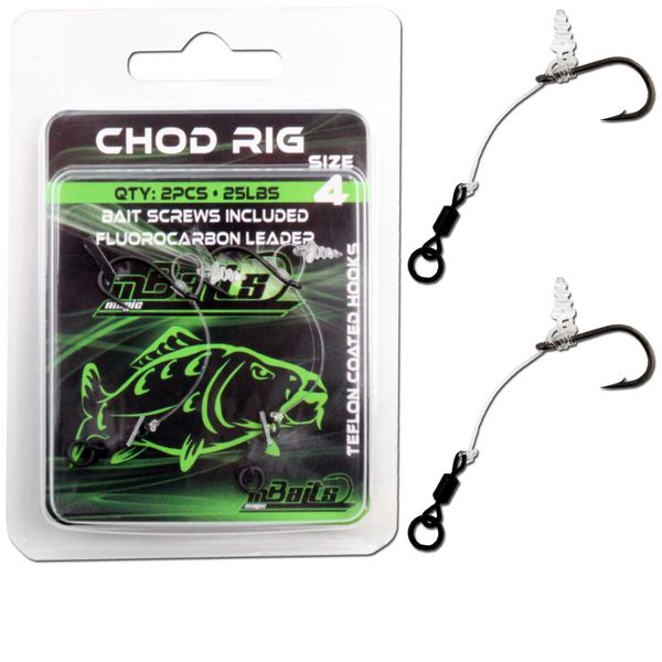 Angel-Berger Magic Baits Chod Rig Boilierig Pop Up Rig 2 pcs Boilievorfach (Gr.4, 25lbs, 4cm)