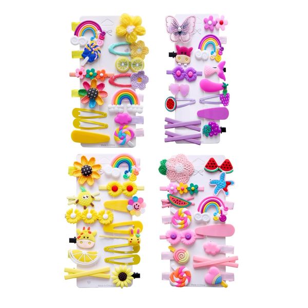 56PCS Toddler Girls Hair Accessories, Baby Hair Clips, Hair Pin, Barrettes for Girls,Kids Hair Clips for Styling, Rainbow Flower Candy Fruits Butterfly Set Cute Hair Clips for Girls