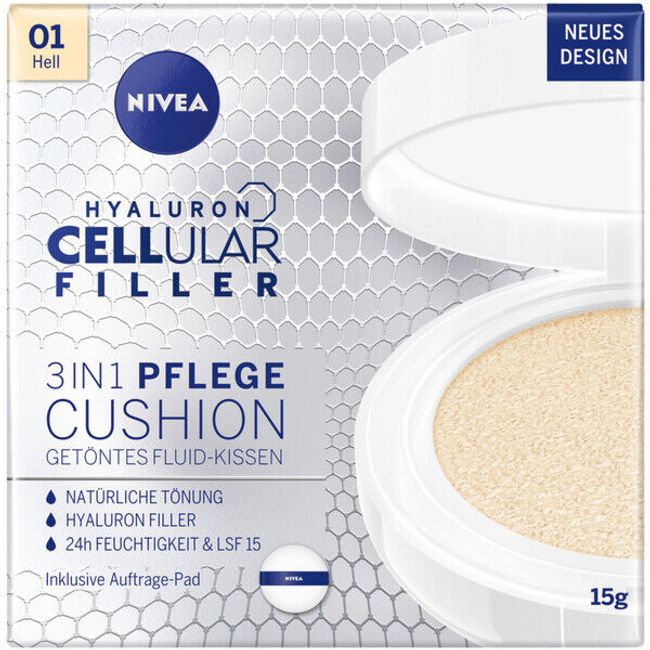 NIVEA 3in1 Care Cushion with SPF 15 #01 LIGHT FREE SHIPPING