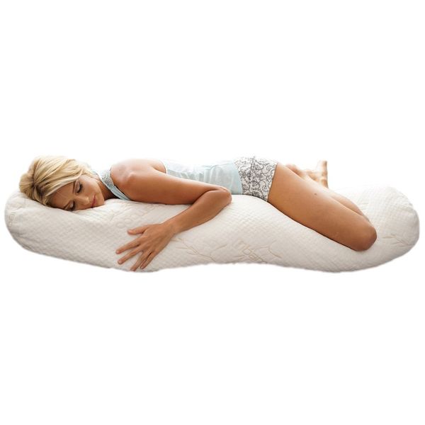 Woosa - by Back Support Systems Body Pillow - Organic Latex Interior & Plush Bamboo Cover - Provides Full Body Orthopedic Support & Pain Relief for Back, Hips, Shoulders & Neck