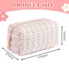 Thoquene Floral Quilted Cosmetic Bag Make Up Bag, pink, Fashion