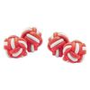 Classic Elastic Knot Cufflinks in White and Red