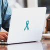 CafePress Teal Ribbon Rectangle Sticker Square Bumper Sticker Car Decal