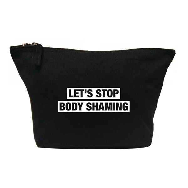 Flox Creative Makeup Bag Let's Stop Body Shaming Black