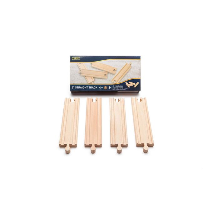 Maxim Wooden Rail Set Series Rail Straight 6" 4P