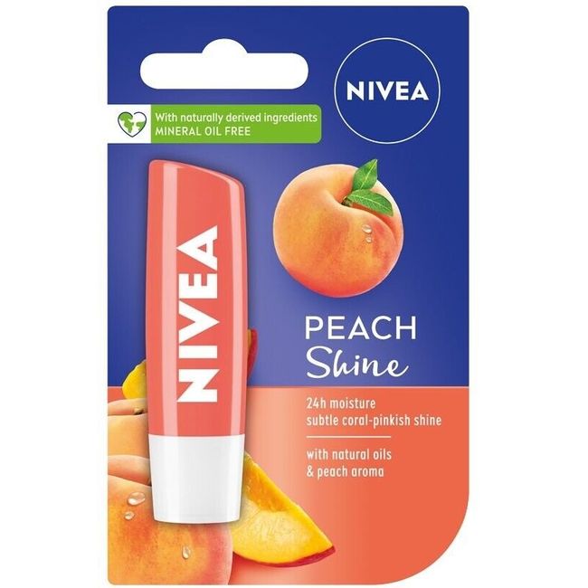 Nivea Fruity Shine PEACH lip balm/ chapstick -1 pack - Made in EUROPE