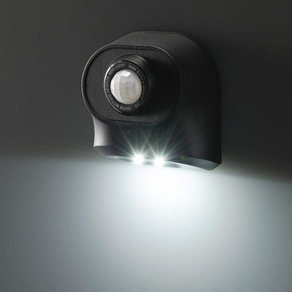 LED Sensor Mini Light (Light and Dim + Motion Sensor/Uses 3 LR44 Button Batteries/10 lm/White Light/Black)