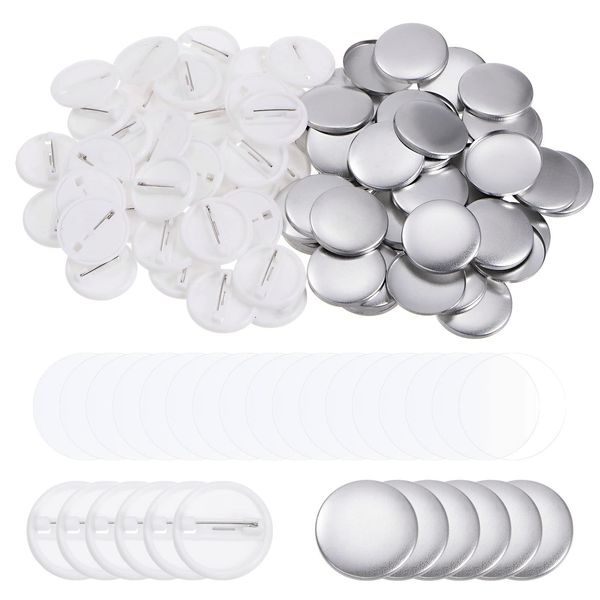 Sourcing Map 120 Set 25mm 0.98 Inch Blank Pin Back Buttons - Parts for Button Maker Machine