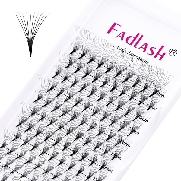 Fadlash Pre-Made Eyelash Extension 10D 0.07mm D Curl 9-17mm Mixed Length Volume Russian Eyelash Extensions Pre Fanned Lashes Fans