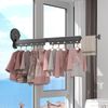 Greenfields No-Drill Wall-Mounted Folding Clothes Drying Rack – Vacuum Suction, 360° Adjustable, Telescopic Pull-Out Bar, Rust-Resistant Aluminium for Small Spaces