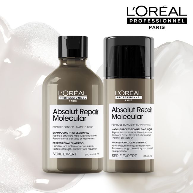 [Repair solution to turn back time] NEW L’Oréal Absolute Repair Molecular Shampoo 300ML + Leave-in Cream 100ML Duo Set