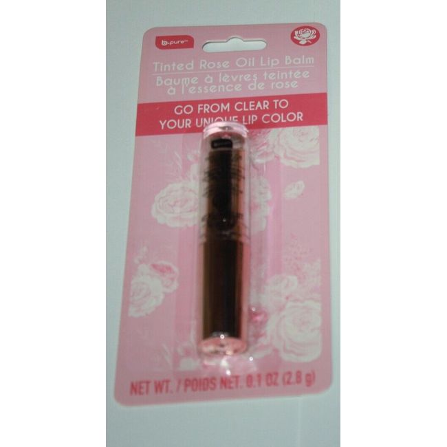 (( 1 ))  b Pure Tinted Rose Oil Lip Balm Clear to Color  CARDED / NEW