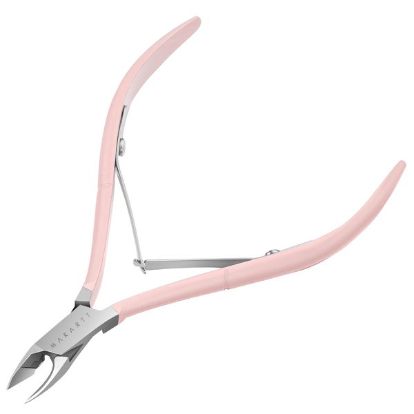 Makartt Cuticle Nippers, Pink Cuticle Trimmer Extremely Sharp Full Jaw Cuticle Cutter Nail Care for Manicure Home Salon Use (Pack of 1)