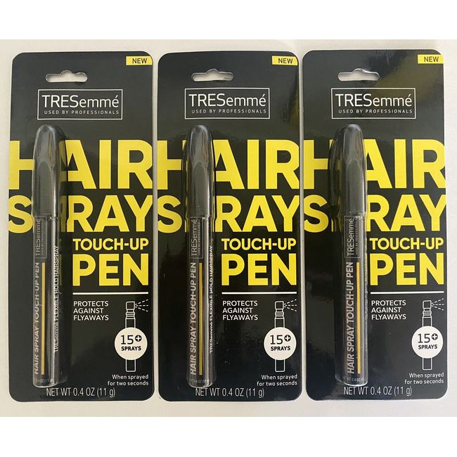 Lot of 3 TRESemmé Hair Spray Touch Up Travel Size Pens 0.4 OZ NEW