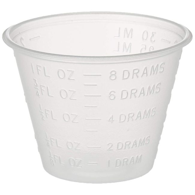 200 Plastic 1 oz. Graduated Medicine Cups Latex Free Non-Sterile 2 Packs of 100