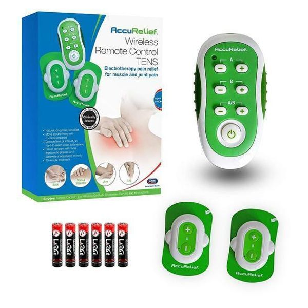 AccuRelief Wireless Remote TENS Electrotherapy Joint Back Pain Relief System OTC