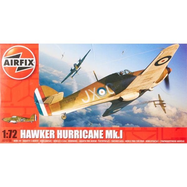 Airfix Model Set - A01010A Hawker Hurricane Mk.I Model Building Kit - Plastic Model Plane Kits for Adults & Children 8+, Set Includes Sprues & Decals - 1:72 Scale Model, Grey