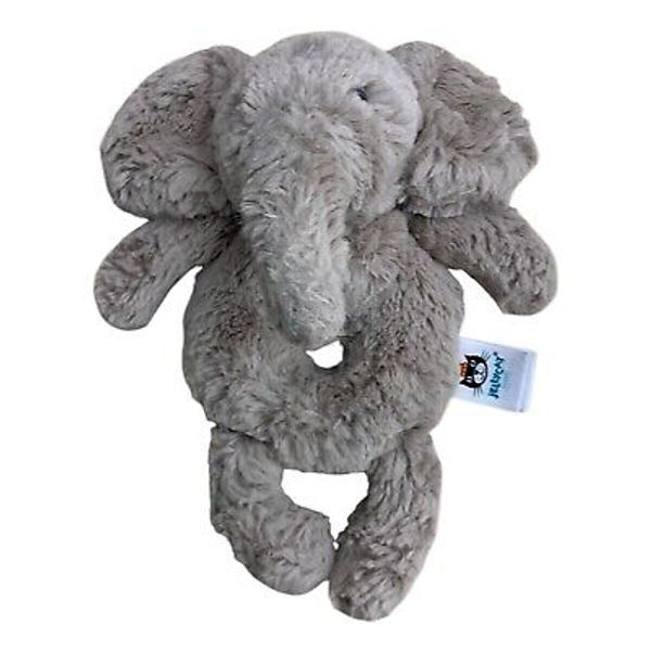 Jellycat Elephant Plush Baby Rattle Lovey Grey