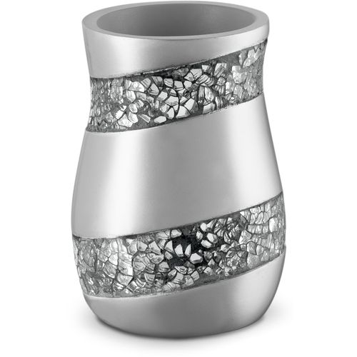 Creative Scents Silver Mosaic Electric Toothbrush Holders for Bathrooms - Bathroom Tumbler Cup - Toothbrush Cup Holds Your Toothbrushes, Toothpaste or Makeup Brushes (Silver - Gray)