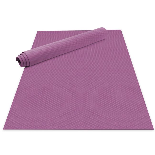 Odoland Large Yoga Mat 72'' x 48'' (6'x4') x6mm for Pilates Stretching Home Gym Workout, Extra Thick Non Slip Eco Friendly Exercise Mat Carry Strap, Dull Purple