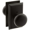Providence Door Set with Round Brass Knobs Passage in Flat Black. Doorsets.