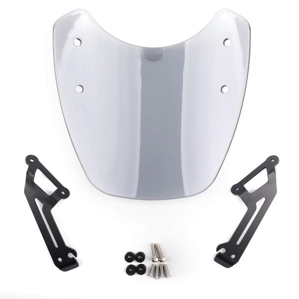 Bruce & Shark Ducati Scrambler 2015-2018 Windshield Motorcycle Windscreen Windproof Defender Protection (Windshield) ABS Gray