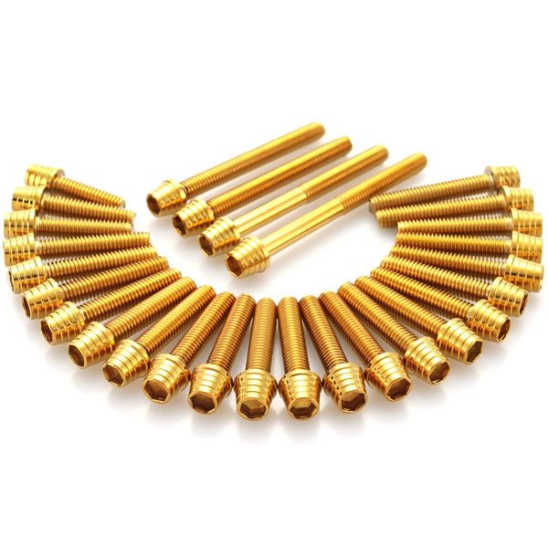 Honda CB400SF NC39 28pcs Taper Shell Head Engine Cover Bolt Set Gold