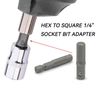 8 Pieces 1/4 Hex to 1/4 Socket Adapter, 1/4" Hex to Square Socket Bit Adapter,Power Tool Replacement Part Adapter Suitable for Drill Driver Socket Driver Electric and Pneumatic Drill