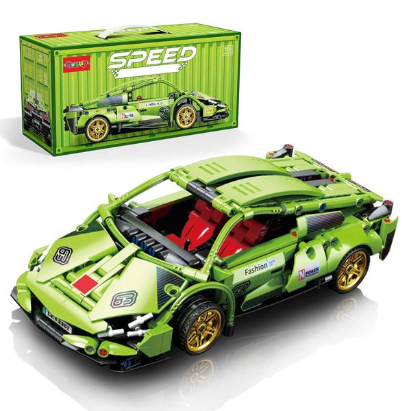 Sosuy 1:18 Super Sports Car Model Building Bricks Sets - 586pcs MOC Rally Car Raceing Engineering Toys for Play and Display - Model Toy Gift Idea for Adults Boys