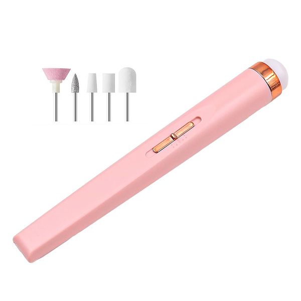 POFET Electric Nail Drill USB Nail Polisher with 5 Grinding Heads Electric Nail Files for Acrylic and Gel Nails