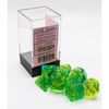 Gemini® Polyhedral Translucent Green-Teal/yellow 7-Die Set