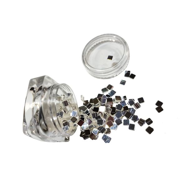 Nail Hologram Mirror Holo Square Aurora Silver Mirror 3mm Square