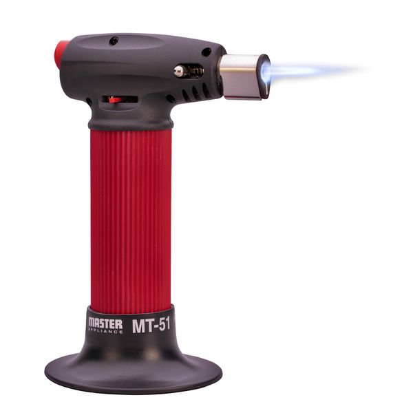 Master Appliance MT-51 Professional Butane Torch Lighter, Hand Held Torch Lighter, Adjustable Flame Mini Blow Torch, Refillable with Butane Fuel for Soldering, Electrical Connectors, Kitchen, Cooking