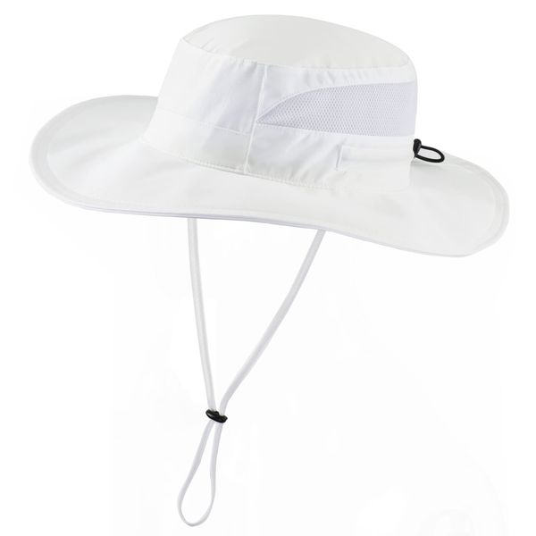 Connectyle Women's UPF 50+ Safari Sun Hat Breathable UV Protection Fishing Hat (White)