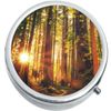 Forest Trees Sun Medicine Vitamin Compact Pill Box