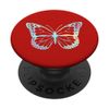 Rainbow Butterfly Red PopSockets Standard PopGrip