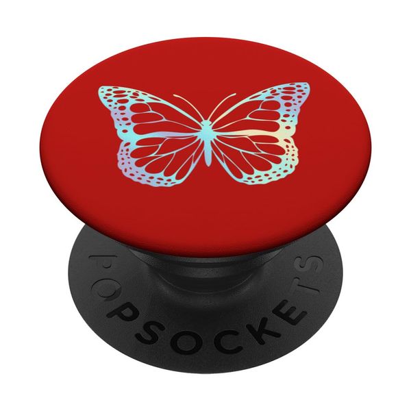 Rainbow Butterfly Red PopSockets Standard PopGrip