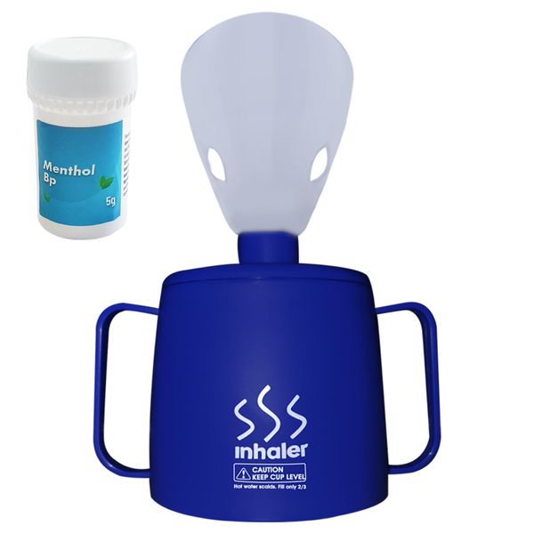 Medisure Steam Inhaler Cup with Menthol Crystals (5g), Steam Inhaler for Colds, Coughs, Flu and Blocked Nose Relief | Suitable for Adult and Kids