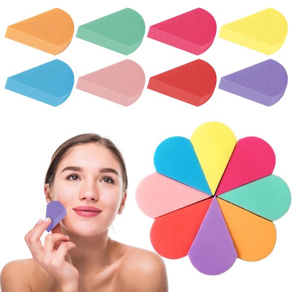 16PCS Face Paint Sponges Soft Petal Shape Face Painting Sponges Reusable Face Sponges for Face Painting Mixed Color Facepaint Sponge Beauty Blenders for Liquid Cream Concealer Makeup