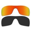 ACOMPATIBLE Replacement Polarized Fire Red and Black Lenses for Oakley Batwolf Sunglasses