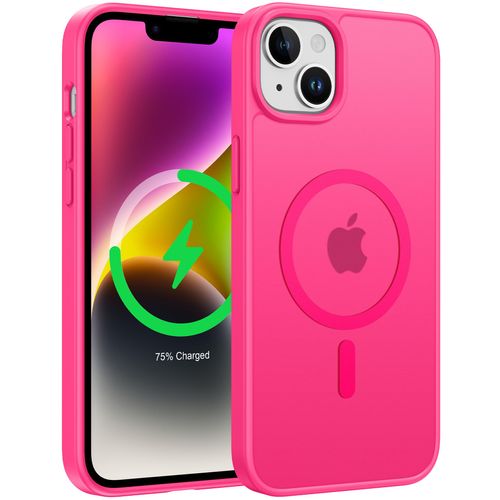 FNTCASE for iPhone 14 Plus Case: for iPhone 15 Plus Magnetic Matte Textured Military Grade Drop Protection Translucent Cell Phone Cover - Slim Shockproof Protective Bumper Phonecase
