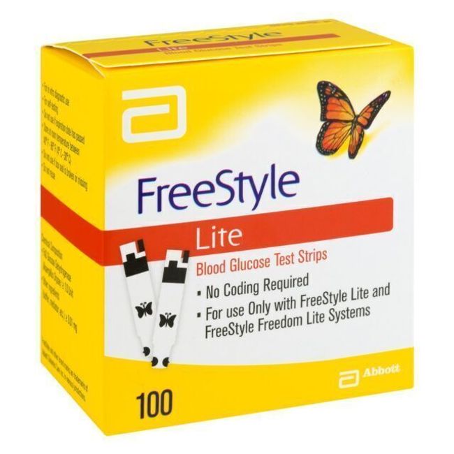 Abbott Freestyles Lites Diabetic  Test Strips 100 Count New 2025