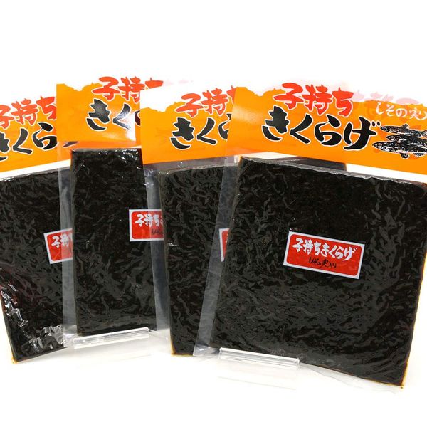 Komochi Kikushijyfish (Formerly Shishamo Kikurya), Tsukudani Boiled Shiso Fruit, 26.8 oz (760 g) (4 Bags of 6.7 oz (190 g) x 4 Bags), Bulk Purchase Set, For Shishamo Wood Mushrooms, Chicken Mushrooms, Ochazuke and Rice Balls