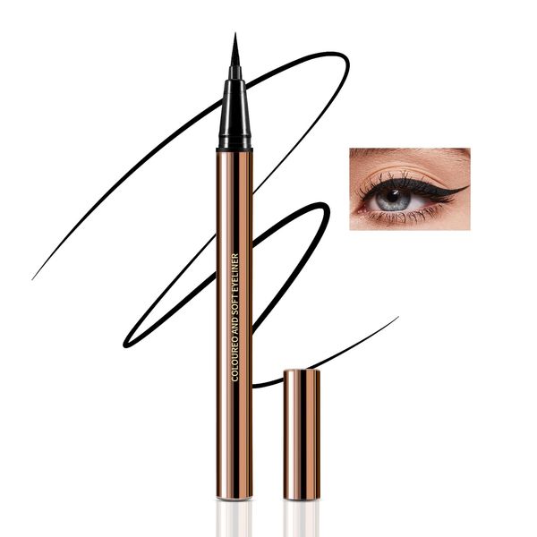 Boobeen Flüssiger Eyeliner-Stift, Wasserfester Bunter Augen-Makeup-Konturenstift mit Ultrafeiner Filzspitze, Ink Liner Eyeliner Lang Anhaltend, Schnell Trocknend, Gleitet Leicht Auf