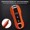 Gloss Orange Shockproof Smart Key Fob Holder Shell For Panamera Cayenne Carrera