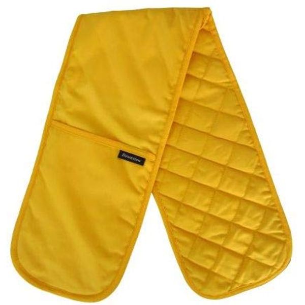 Plain and Simple Quilted Double Oven Glove 100% Cotton in Saffron Yellow