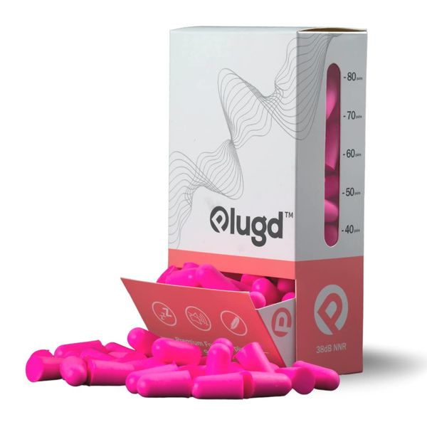 PLUGD™ - 90 Pairs - Premium Foam Earplugs for Sleep… (Pink)