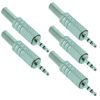 2.5mm Stereo Metal Audio Plug DIY Electrical Electronics (Pack of 5)